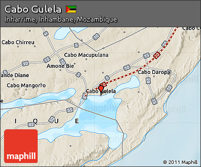 Shaded Relief Map of Cabo Gulela