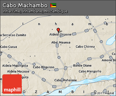 Shaded Relief Map of Cabo Machambo
