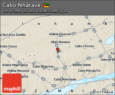 Shaded Relief Map of Cabo Nhatave