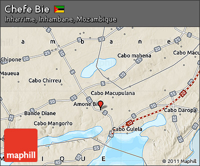 Shaded Relief Map of Chefe Bie
