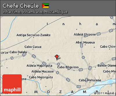 Shaded Relief Map of Chefe Cheúle