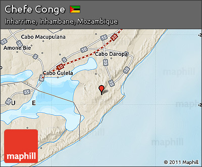 Shaded Relief Map of Chefe Conge