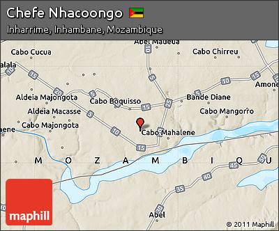 Shaded Relief Map of Chefe Nhacoongo