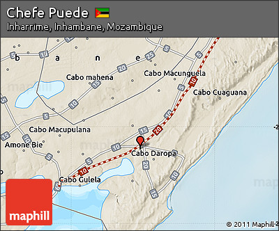 Shaded Relief Map of Chefe Puede