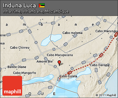 Shaded Relief Map of Induna Luca