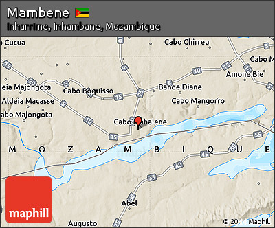 Shaded Relief Map of Mambene