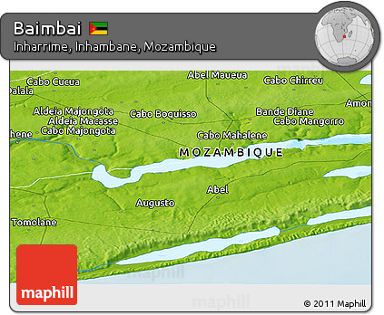 Physical Panoramic Map of Baimbai