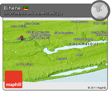 Physical Panoramic Map of Bihene