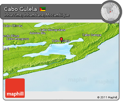 Physical Panoramic Map of Cabo Gulela