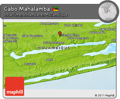 Physical Panoramic Map of Cabo Mahalamba