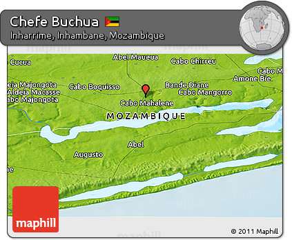 Physical Panoramic Map of Chefe Buchua