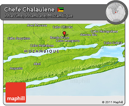 Physical Panoramic Map of Chefe Chalaulene