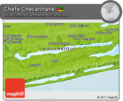 Physical Panoramic Map of Chefe Checanhane