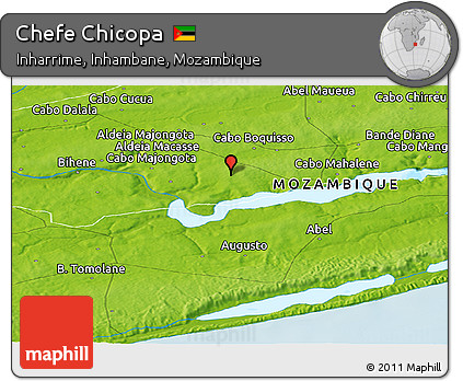Physical Panoramic Map of Chefe Chicopa