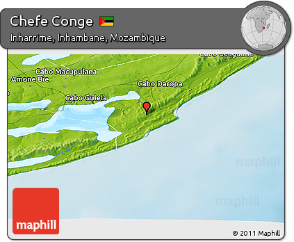 Physical Panoramic Map of Chefe Conge