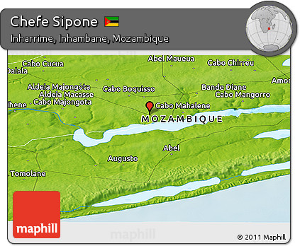 Physical Panoramic Map of Chefe Sipone