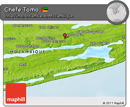 Physical Panoramic Map of Chefe Tomo
