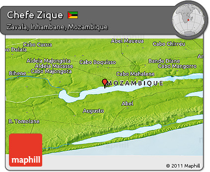 Physical Panoramic Map of Chefe Zique