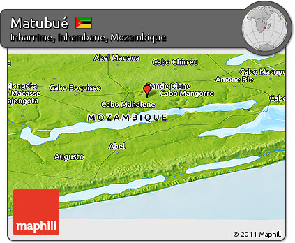 Physical Panoramic Map of Matubué