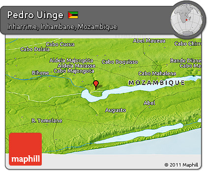 Physical Panoramic Map of Pedro Uinge