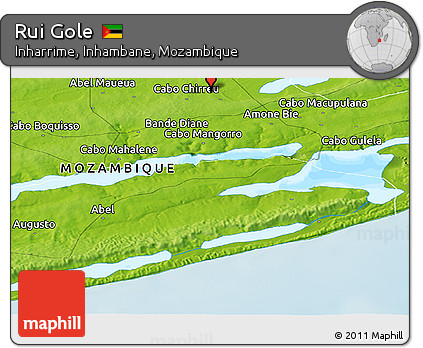 Physical Panoramic Map of Rui Gole