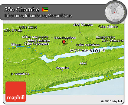 Physical Panoramic Map of São Chambe