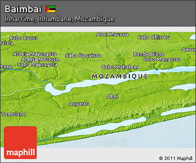 Physical Panoramic Map of Baimbai