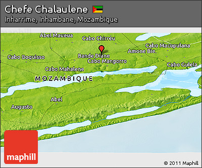 Physical Panoramic Map of Chefe Chalaulene