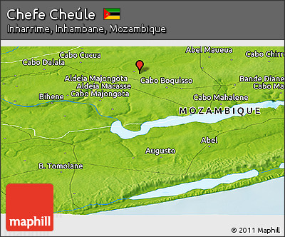 Physical Panoramic Map of Chefe Cheúle