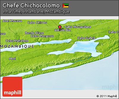 Physical Panoramic Map of Chefe Chichocolomo
