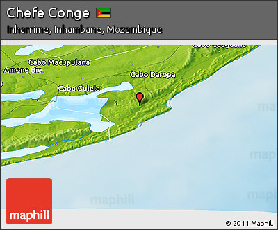 Physical Panoramic Map of Chefe Conge
