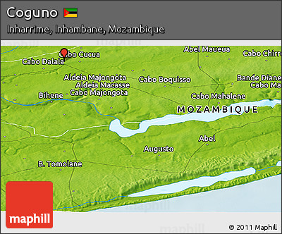 Physical Panoramic Map of Coguno