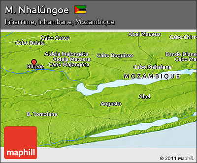 Physical Panoramic Map of M. Nhalúngoe