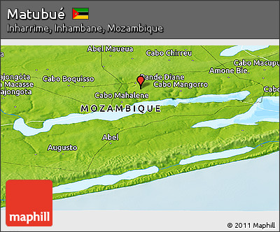 Physical Panoramic Map of Matubué