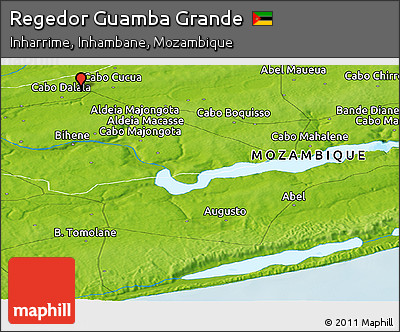Physical Panoramic Map of Regedor Guamba Grande