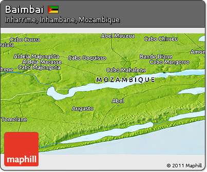Physical Panoramic Map of Baimbai