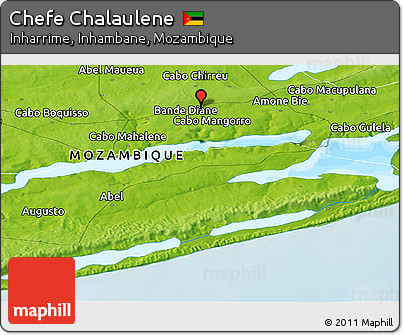 Physical Panoramic Map of Chefe Chalaulene