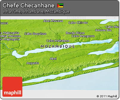 Physical Panoramic Map of Chefe Checanhane