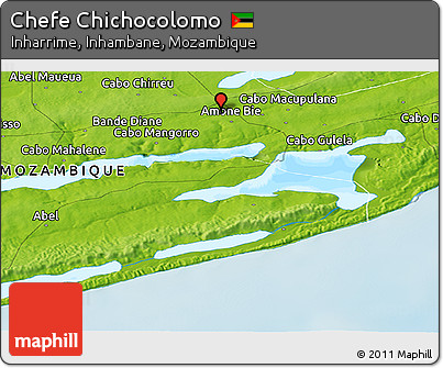 Physical Panoramic Map of Chefe Chichocolomo