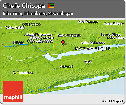Physical Panoramic Map of Chefe Chicopa