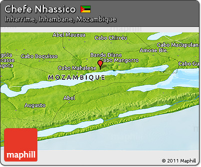 Physical Panoramic Map of Chefe Nhassico