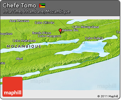 Physical Panoramic Map of Chefe Tomo