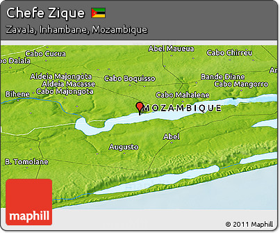 Physical Panoramic Map of Chefe Zique