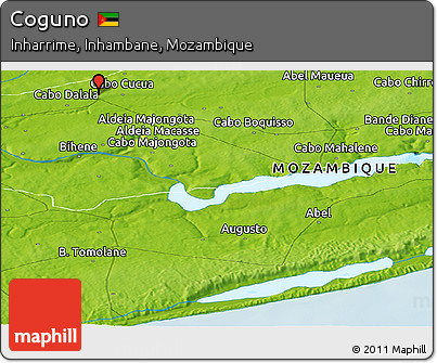 Physical Panoramic Map of Coguno