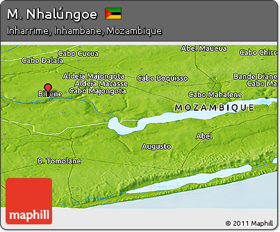Physical Panoramic Map of M. Nhalúngoe