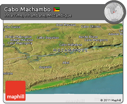 Satellite Panoramic Map of Cabo Machambo