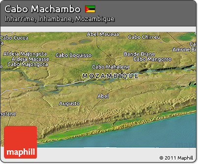 Satellite Panoramic Map of Cabo Machambo