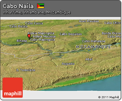 Satellite Panoramic Map of Cabo Naíla