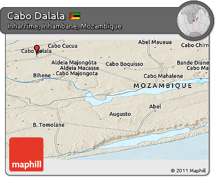 Shaded Relief Panoramic Map of Cabo Dalala