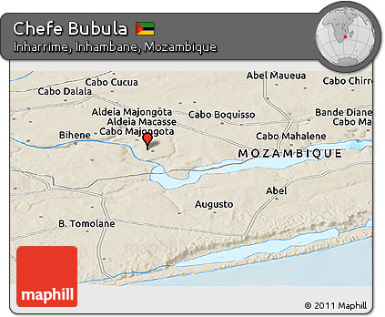 Shaded Relief Panoramic Map of Chefe Bubula
